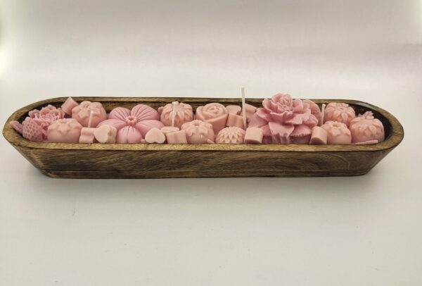 Blossom Drift Wooden Boat Candle